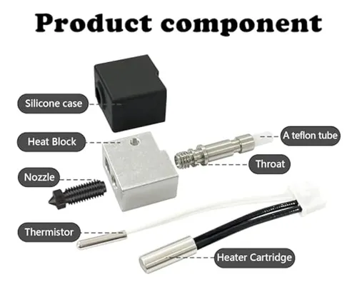 Hotend Con Boquilla Endurecida, 3 Unidades, Para Impresión K