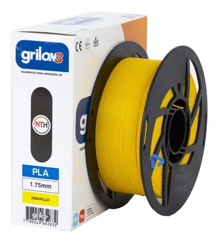 Filamento 3D Grilon3 PLA de 1.75mm y 1kg amarillo