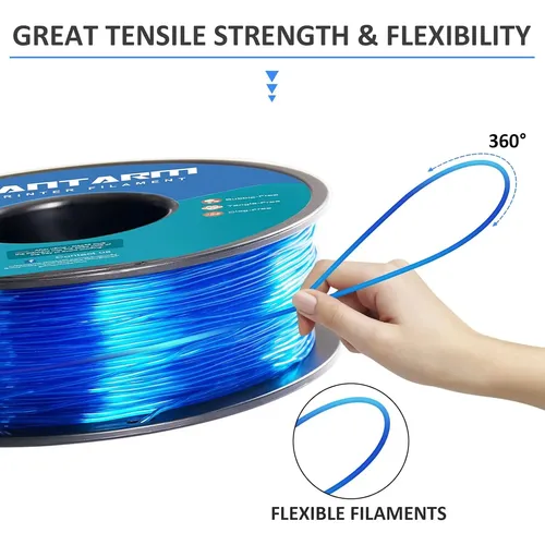 Filamento Tpu Flexible Azul 1 75mm 1kg Para Impresora 3d