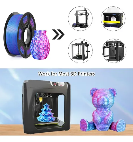 Filamento Pla 3d 1.75mm Rojo/azul – Alta Precisión 250g .//