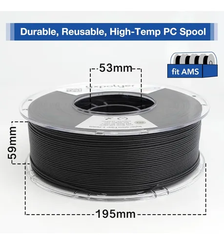 Filamento Nylon Negro Fibra De Vidrio 3d 1kg Resistente