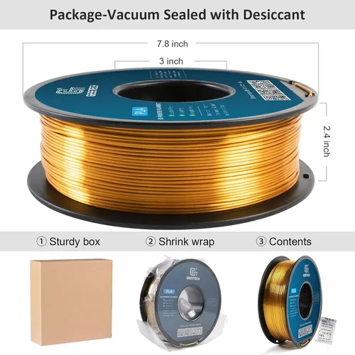 Geeetech Silk Pla Filamento 1.75mm Para Impresora 3d, Metal-