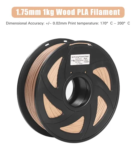 Filamento Para Impresora 3d Wood + Pla De 1,75 Mm, Bobina De