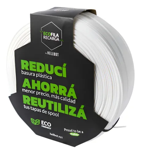 Filamento Pla Hellbot V2 Recarga Lock 1kg 1.75mm Blanco