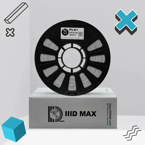 Filamento PLA 3D Iiid Max 1.75mm 1kg Gris Espacial Impresión 3D