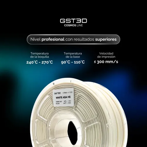Filamento Asa High Speed Gst3d Cosmos 1kg 1.75mm Latte