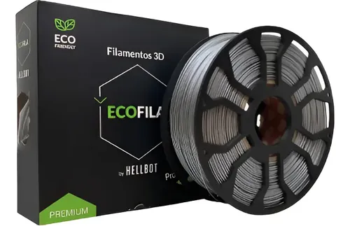 Filamento Pla Impresora 3d Hellbot Ecofila 1kg 1.75mm Color Plateado