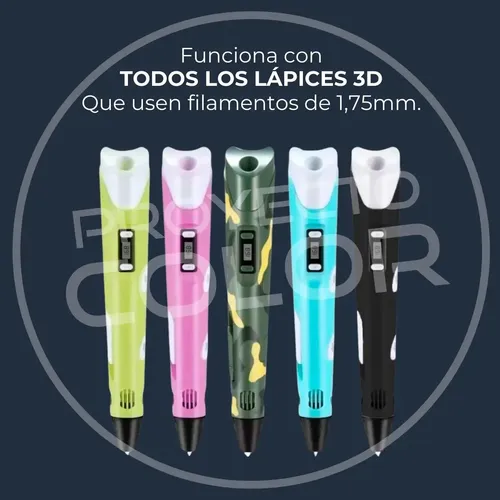 Filamento PLA 1.75mm 5m x10 Colores Para Lápiz 3D Compatibles GST3D