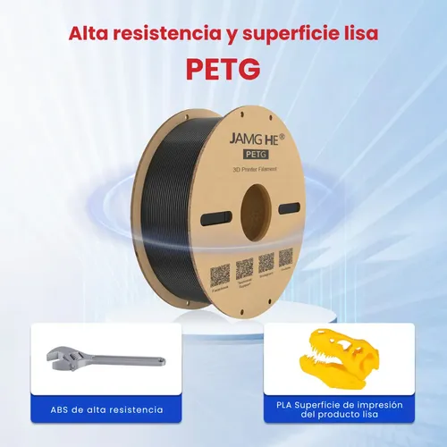 Filamento PETG Jamg He 1.75mm Verde 1kg Impresión 3D Resistente