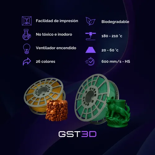 Filamento Pla Impresora 3d Gst 1,75mm X1 Kg 320mt