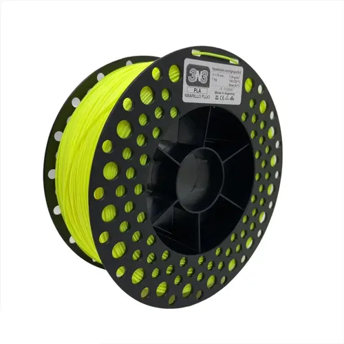 Filamento Pla 3n3 1.75mm 1kg Color Amarillo Fluor impresion 3d
