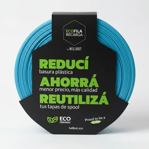 Filamento Pla Impresora 3d Hellbot Ecofila 1kg Recarga Aqua