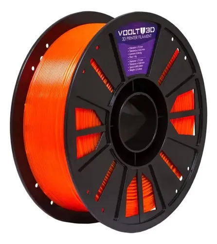 Filamento Petg Translucido Naranja Neon 1kg
