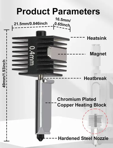 Boquilla Acero Endurecido Alta Temperatura 3d Impresora