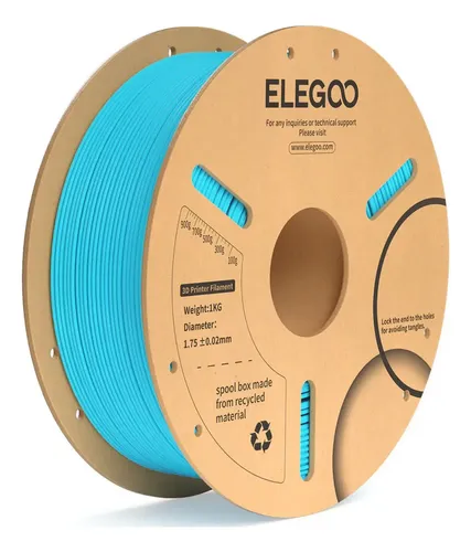 Filamento Elegoo 1.75mm PLA Plus 1kg Azul Cielo Impresora 3D Alta Precisión