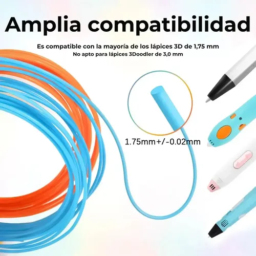 Repuesto Filamento Lápiz 3d X 200mts – 20 Colores Surtidos Multicolor