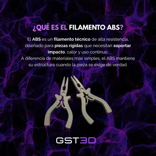 Filamento Abs Rollo X1 Kg Gst3d Color Blanco