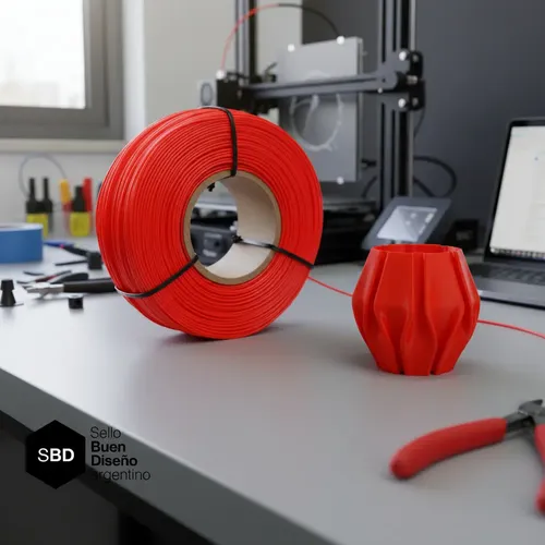 Filamento 3D Hellbot PLA Recarga 1.75mm y 1kg rojo