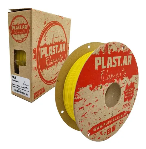 Filamento impresora 3D PLA Plast.ar de 1.75mm x 1 kg. Color amarillo.