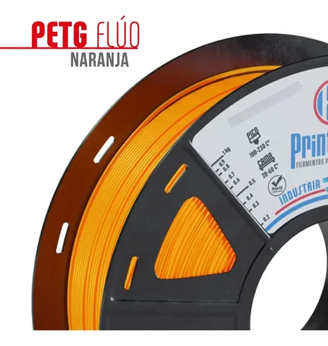 Filamento Para Impresoras 3d Petg X 1kg Full :: Printalot Color Naranja Flúo Ø 1,75 mm