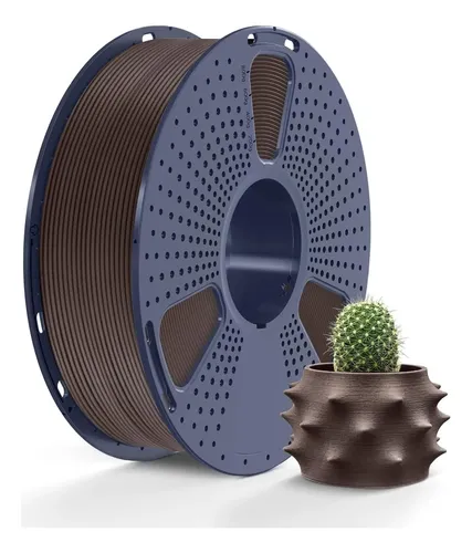 Filamento Pla Fibra De Madera Sunlu, Auténtico, Enrollado Real Wood Fiber Walnut