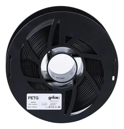 Filamento PETG Negro Grilon3 1.75mm 1kg para Impresora 3D Alta Precisión