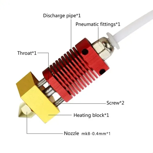 Kit Hotend De Metal De 12 Piezas Para Cr-10 Ender 3