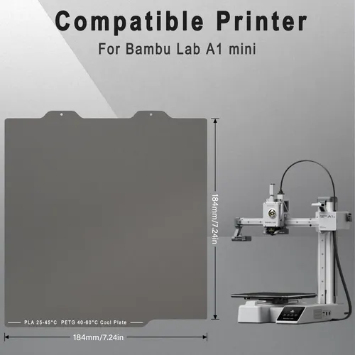 Placa De Construcción Para Bambu Lab A1 Mini 184mm Lisa