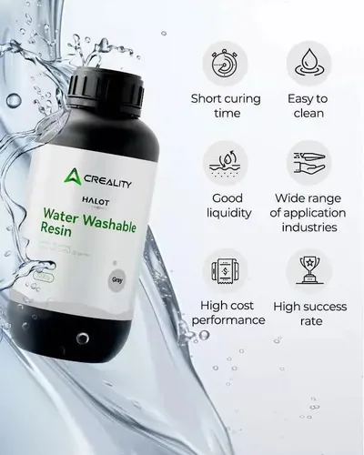 Resina Creality Lcd 1000g Gris Alta Def Dlp Lavable Al Agua