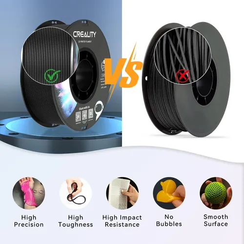 Filamento De Tpu Creality, 1,75 Mm, 1 Kg, Impresión 3d Flexi Negro