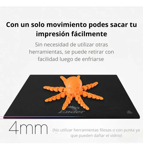 Cama Vidrio Pei Creality 235×235