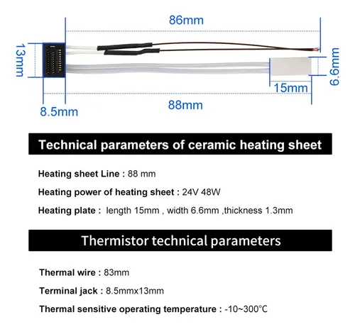 Calentador De Cartucho Cerámico Thermistor Para P1p P1s 24