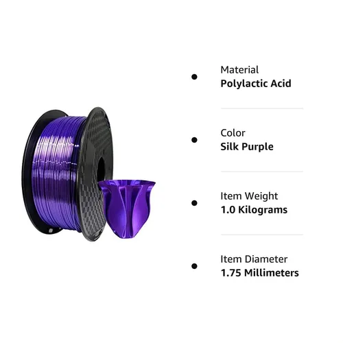 Filamento Pla Morado Seda, 1,75 Mm, 1 Kg, Filamento 2.2 Para