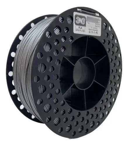 Filamento 3n3 Pla 1.75mm – Color Gris Plomo 1kg ::.. Gris