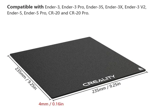 Cama De Vidrio Templado 235x235mm Para Impresora 3d Ender
