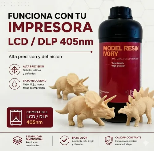 Resina 3d Prolizard Ivory 1kg Lcd Dlp Alta Precisión