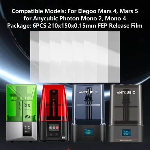 Película Koyofei Fep De 6 Piezas Para Impresoras 3d Elegoo M