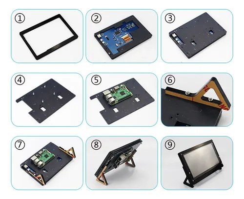 Estuche De Plástico Para Pantalla Lcd De 7 Pulgadas Con Soporte Y Tornillos Para