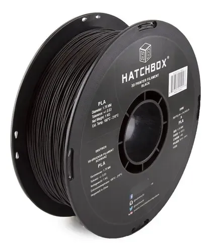 Hatchbox Filamento De Impresora 3d De Pla, 1.75mm, 1kg Color Black