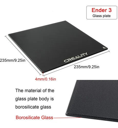Placa De Vidrio Para Ender 3 Y Series, 235x235mm, 4mm