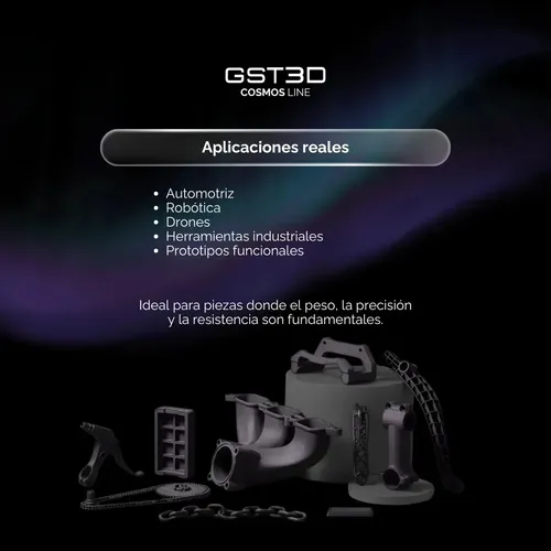 Filamento Gst3d Cosmo 1.75 Mm Fibra De Carbono 1 Kg Negro