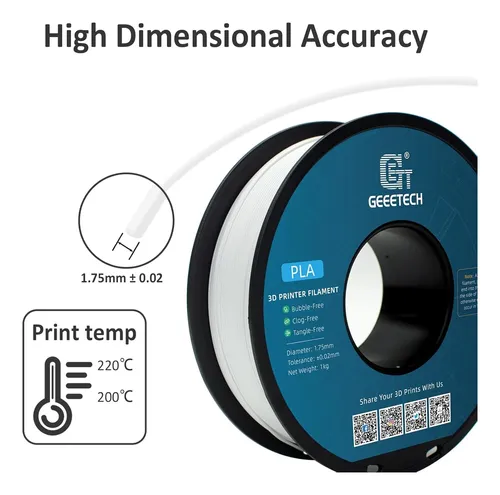 Filamento Pla De 1,75 Mm Para Impresora 3d, Bobina De 1 Kg (