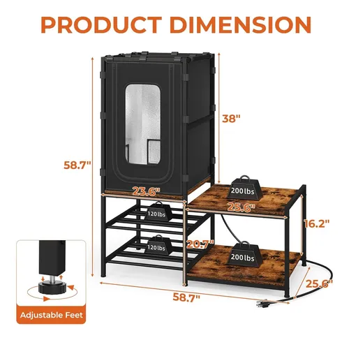 Gabinete Para Impresora 3d Negro Con Tapa Antirruido