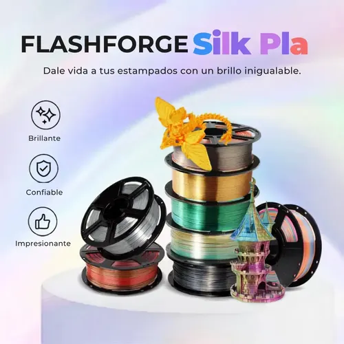 Filamento Pla Flashforge Silk Dorado 1 Kg Seda Dorado