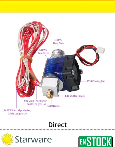 Hotend Te3d Kit V5 Metal Directo
