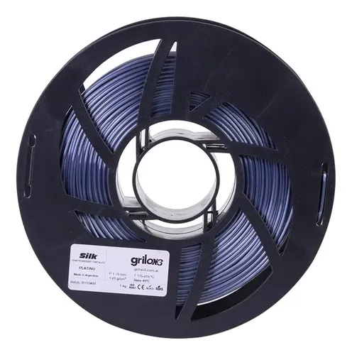 Filamento 3d Silk Pla Mod 1,75 Mm Grilon3 1kg Seda Colores Color Platino