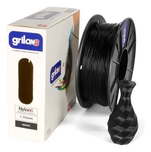 Filamento 3D Grilon3 Nylon 6 1.75mm Negro 1kg Alta Resistencia