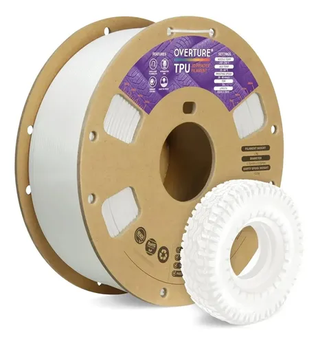 Filamento Tpu 1.75mm Para Impresora 3d Flexible Blanco 1kg