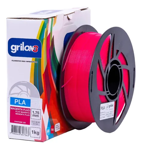 Filamento Grilon3 1kg Pla 1.75mm Impr. 3d A B Color Magenta Flúo