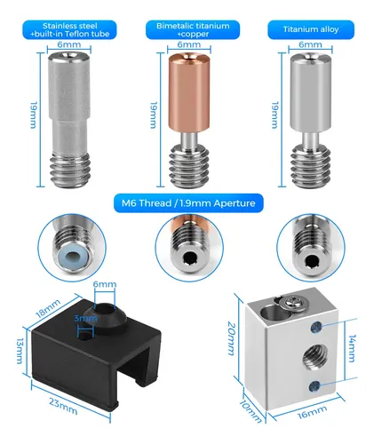 Kit Hotend Bimetálico Heat Break Para Impresora 3d 300 Upgrade S1